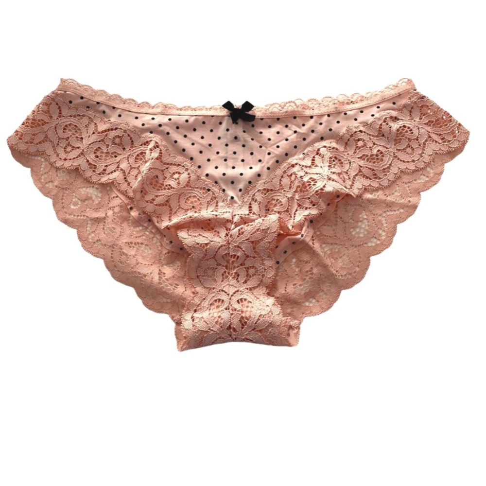 Light Pink Victoria's Secret  Lace Polka Dot Bikini